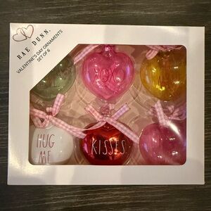 Brand new Rae Dunn Valentine Ornament set